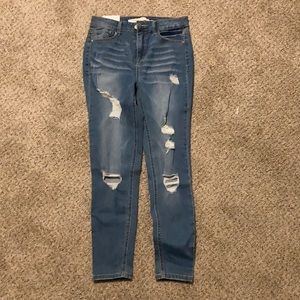 new light blue ripped skinny jeans
